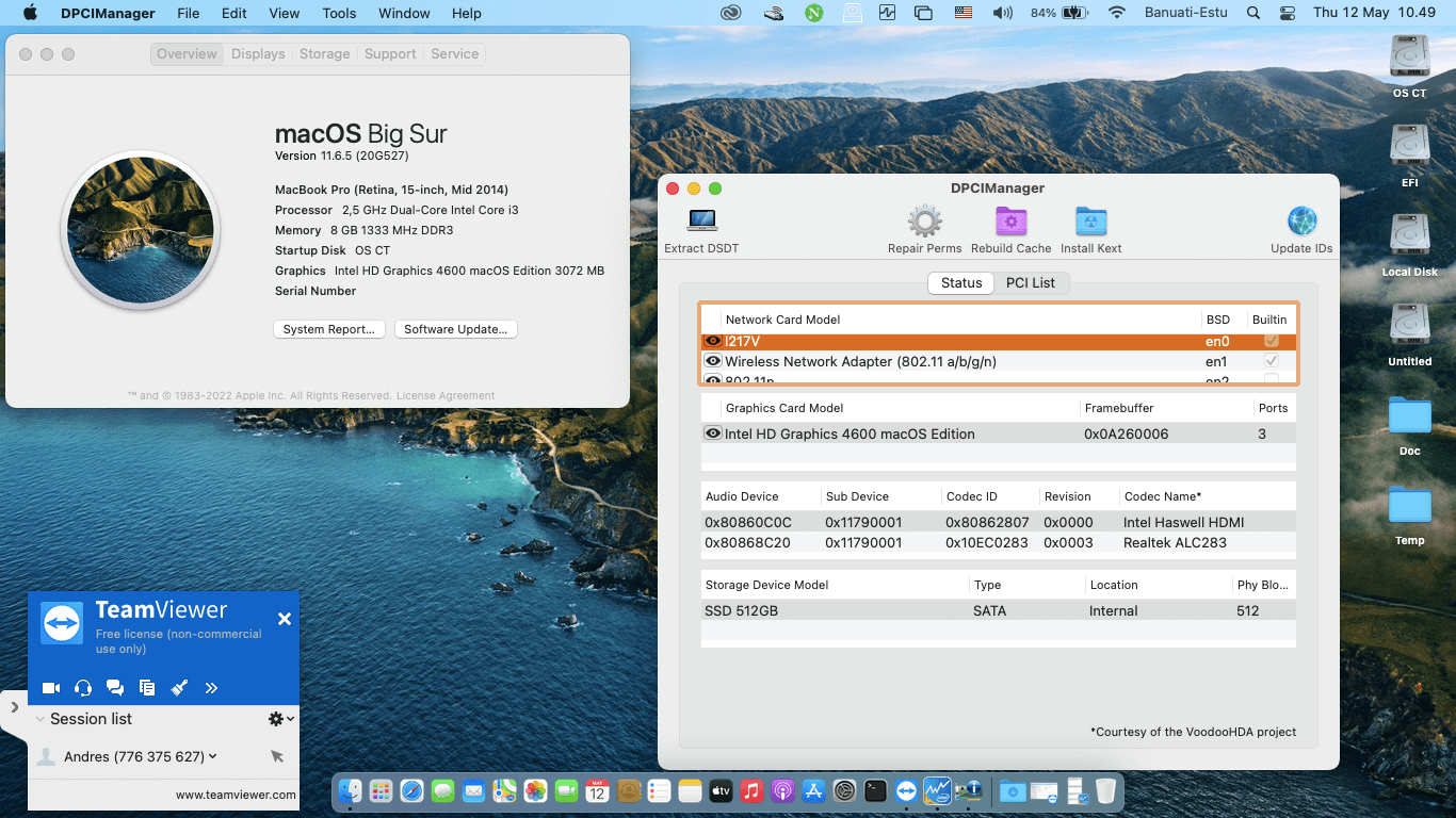 Success Hackintosh macOS Big Sur 11.6.5 Build 20G527 at Toshiba Dynabook R734/M